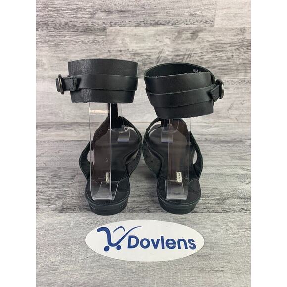 Leon Max Womens Black Leather Ankle Strap Sandals Size 6M - Picture 3 of 8